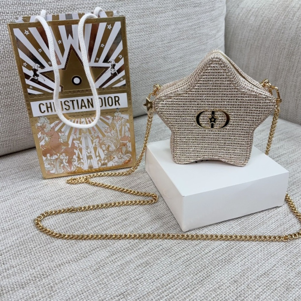 Dior Star-Shaped Mini Crossbody in Sparkling Gold